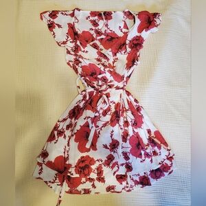 Free People Floral Ruffle Wrap Dress